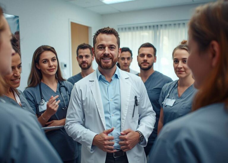 Arzt Steffen mit seinem Team