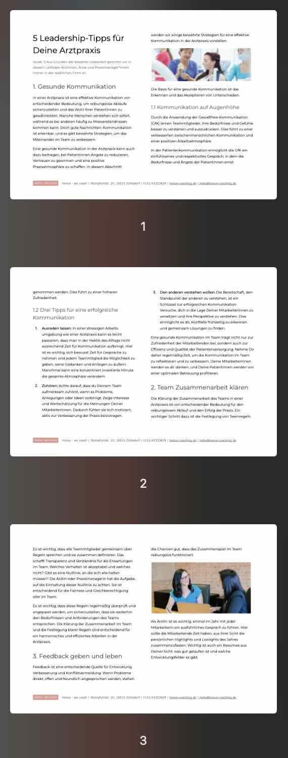 E-Book - 5 Leadership-Tipps für Deine Arztpraxis