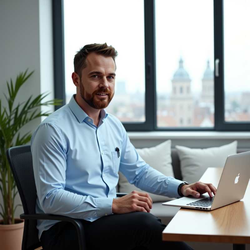 Arzt Steffen im Video Call mit seinem Coach